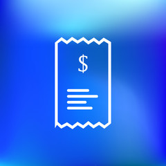 Checkout receipt or purchase receipt line art icon for apps and websites