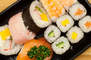 wonderful details of a delicious sushi