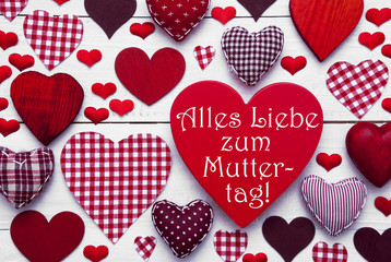 Red Heart Texture With Muttertag Means Happy Mothers Day