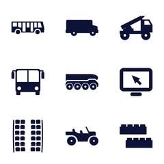 Set of 9 bus filled icons