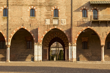 Fototapeta na wymiar ducal palace facade in the city of mantua