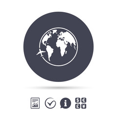 Airplane sign icon. Travel trip symbol.