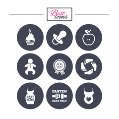 Pregnancy, maternity and baby care icons.