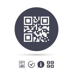 Qr code sign icon. Scan code symbol.