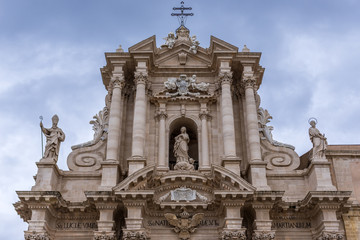 Cathedral of Syracuse, loctaed on the Ortygia isle, Sicily island, Italy