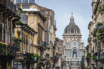 Catania Cathedral in Catania on the island of Sicily, Italy