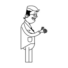 businessman cartoon icon over white background. vector illustration