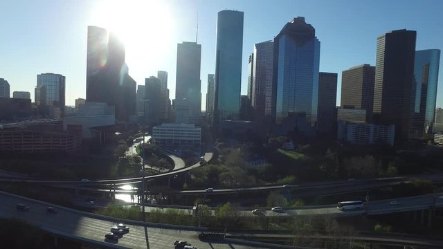 HOUSTON TEXAS SKYLINE AT SUNRISE
