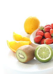 Fototapeta na wymiar Assorted of great Vitamin C fruit for health image