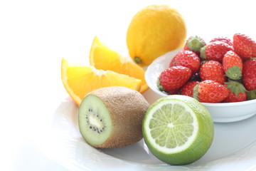 Obraz na płótnie Canvas Assorted of great Vitamin C fruit for health image