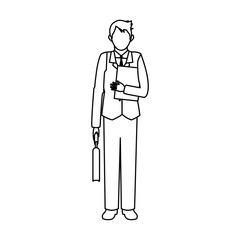businessman cartoon icon over white background. vector illustration