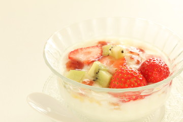 Strawberry and Kiwi fruit yogurt