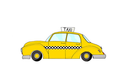 Plakat Vintage fantasy yellow cab