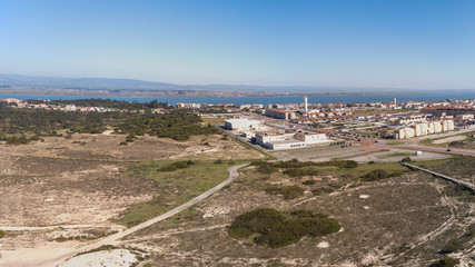 Aerial view of Torreira beach