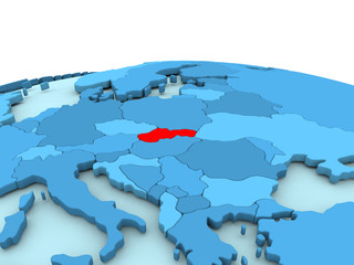 Slovakia on blue globe