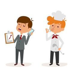 cartoon profession kids children vector set illustration person childhood uniform worker character doctor businessman