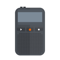 Tape recorder or dictaphone icon isolated on white vector illustration microphone voice audio sound equipment electronic device pocket media interview