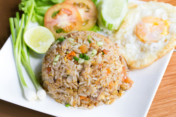 Macro Fried rice thai style