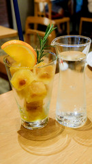ice lemon with soda