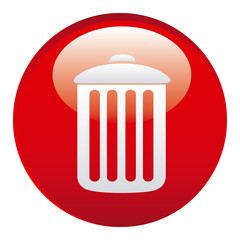red can trash emblem icon, vector illustraction design