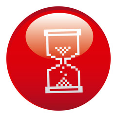 red hourglass emblem icon, vector illustraction design
