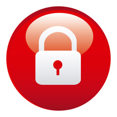 red lock emblem icon, vector illustraction design image