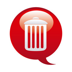 red can trash emblem icon, vector illustraction design