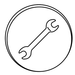figure wrench emblem icon, vector illustraction design