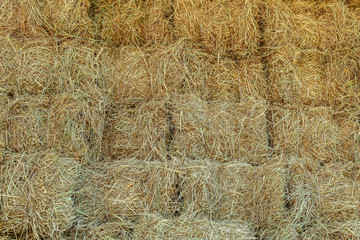straw bales background, blurred