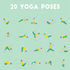 Twenty yoga poses