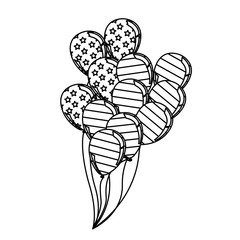 figure balloon independece day icon, vector illustraction design