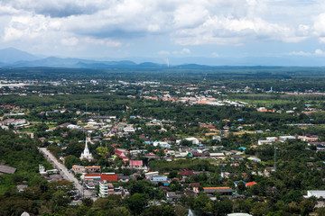Obraz premium aerial view of Hat Yai city from Hat Yai public park, Songkhla, Thailand