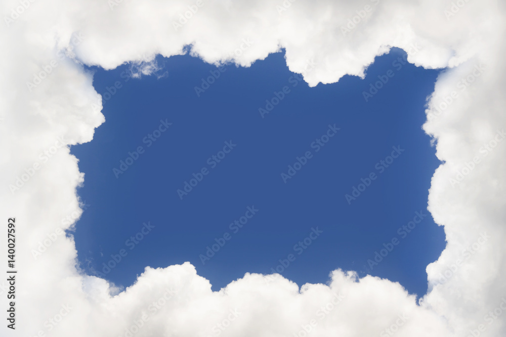 Wall mural frame made from clouds. abstract background.