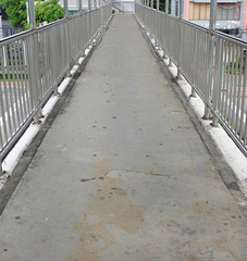 Overpass stairs in the city