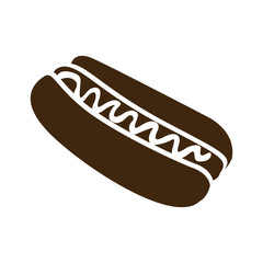 brown hot dog fast food icon, vector illustraction design