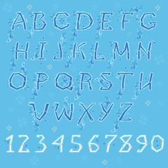 Blue Winter Alphabet
