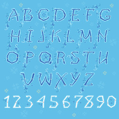 Blue Winter Alphabet