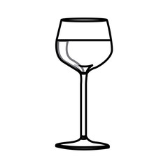 figure wine inside the glass icon, vector illustraction design