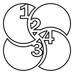 figure rounds with number inside icon, vector illustraction design