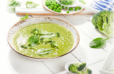 Bowl of  broccoli soup.