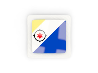 Square carbon icon with flag of bonaire