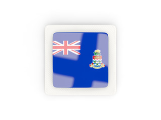 Square carbon icon with flag of cayman islands