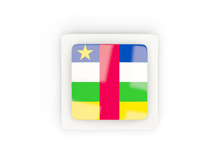 Square carbon icon with flag of central african republic