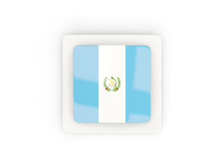 Square carbon icon with flag of guatemala