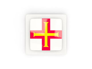 Obraz premium Square carbon icon with flag of guernsey