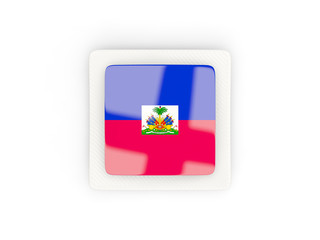Fototapeta premium Square carbon icon with flag of haiti