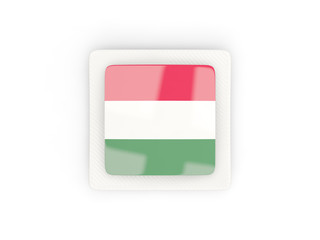 Square carbon icon with flag of hungary