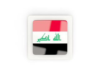 Square carbon icon with flag of iraq
