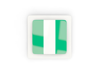 Square carbon icon with flag of nigeria