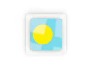 Square carbon icon with flag of palau